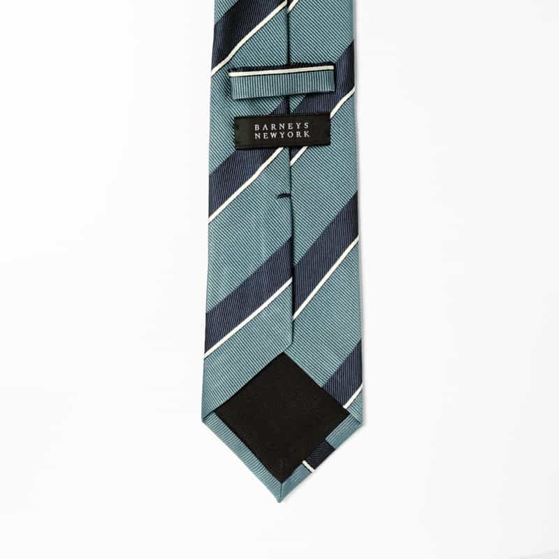 BARNEYS NEW YORK レジメンタル柄タイ BLUE