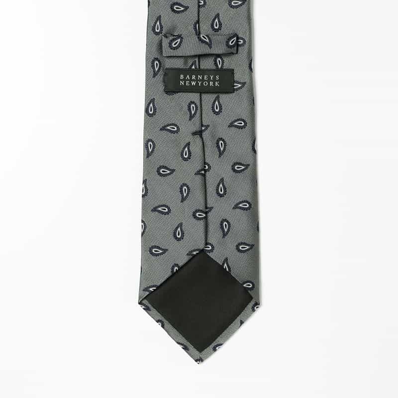 BARNEYS NEW YORK ペイズリー柄タイ GRAY