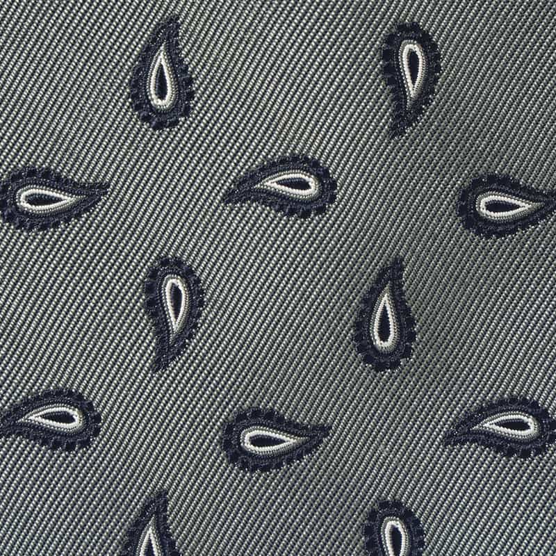 BARNEYS NEW YORK ペイズリー柄タイ GRAY