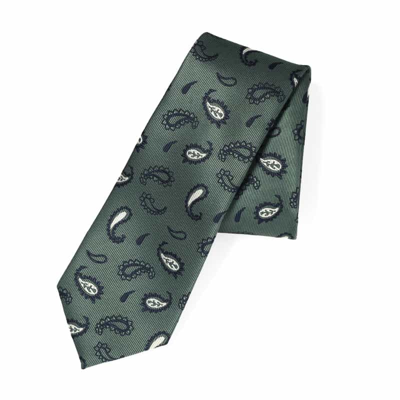 BARNEYS NEW YORK ペイズリー柄タイ GREEN