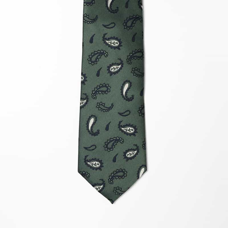 BARNEYS NEW YORK ペイズリー柄タイ GREEN