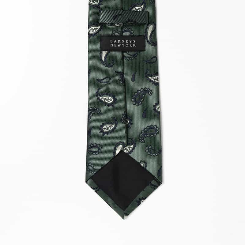 BARNEYS NEW YORK ペイズリー柄タイ GREEN