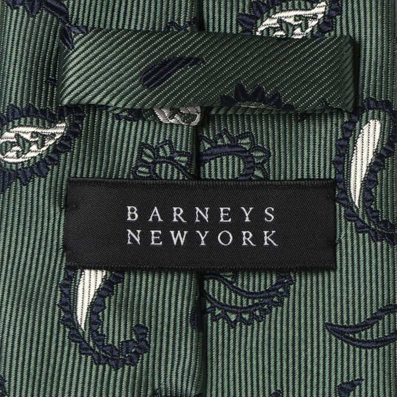 BARNEYS NEW YORK ペイズリー柄タイ GREEN