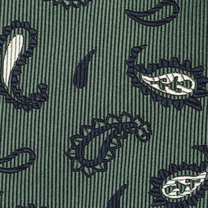 BARNEYS NEW YORK ペイズリー柄タイ GREEN