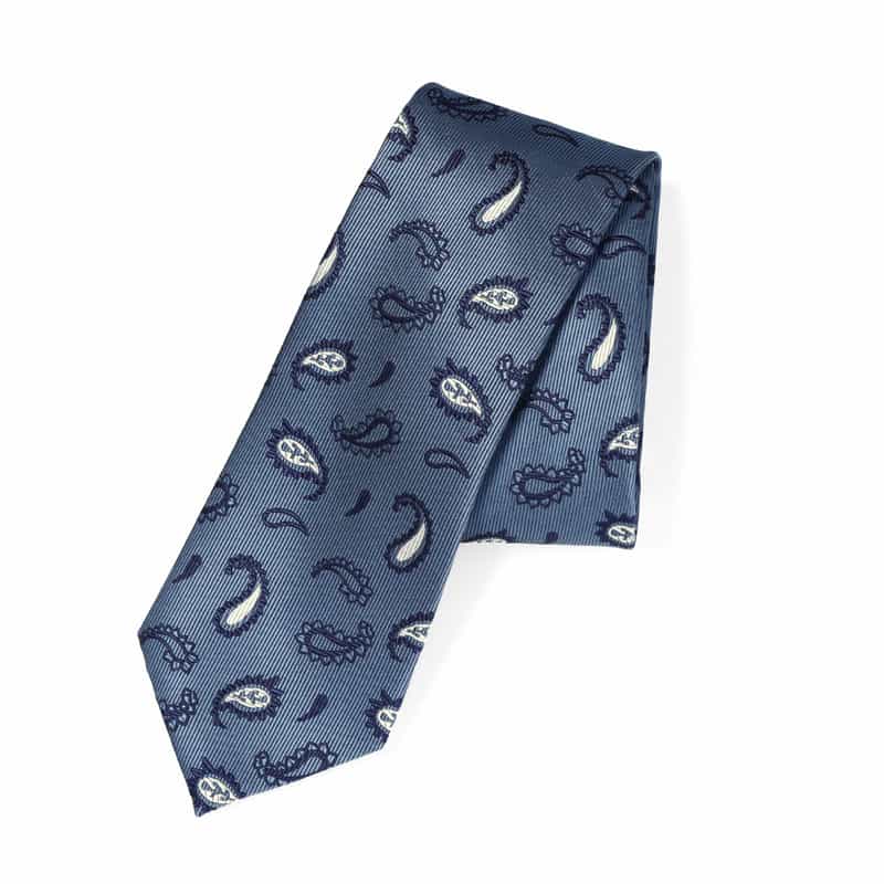 BARNEYS NEW YORK ペイズリー柄タイ BLUE