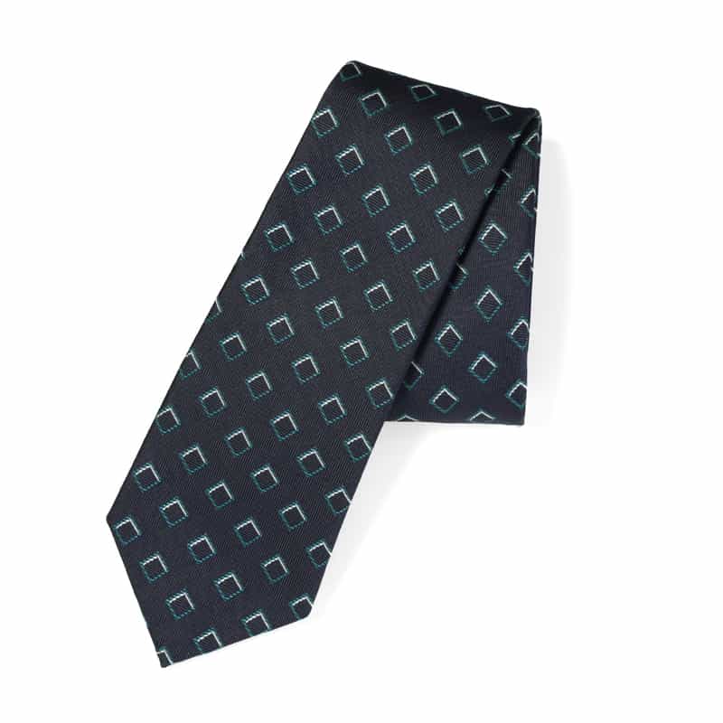 BARNEYS NEW YORK スクエア柄タイ NAVY