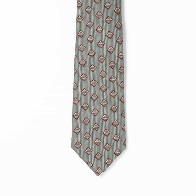 BARNEYS NEW YORK スクエア柄タイ GRAY