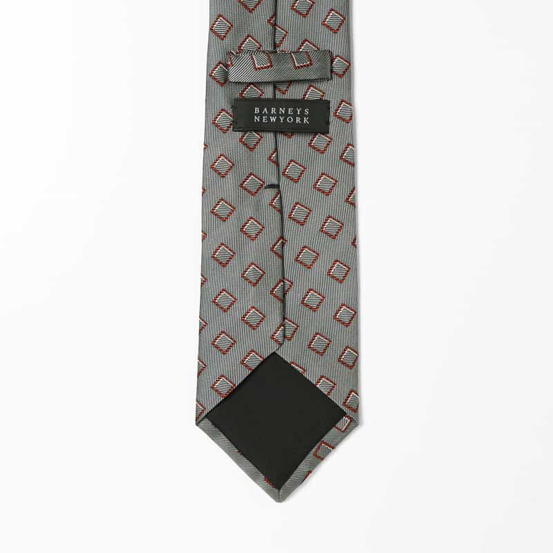 BARNEYS NEW YORK スクエア柄タイ GRAY