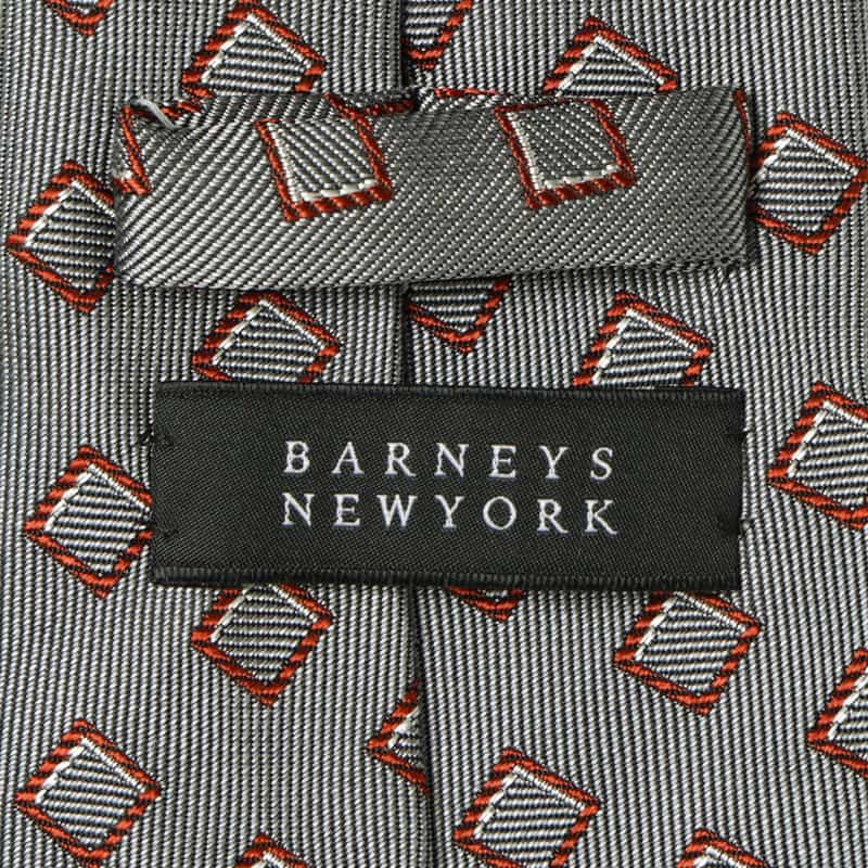 BARNEYS NEW YORK スクエア柄タイ GRAY