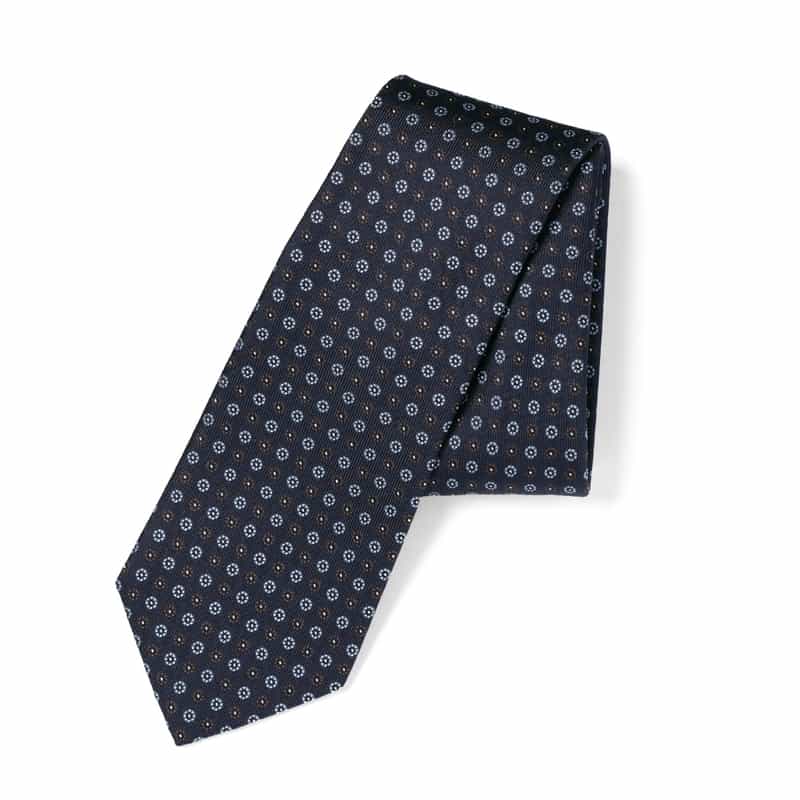 BARNEYS NEW YORK 小紋柄タイ NAVY