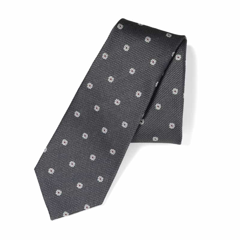 BARNEYS NEW YORK 小紋柄タイ GRAY