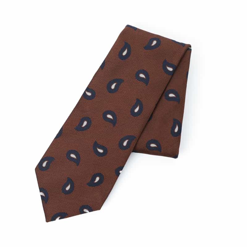 BARNEYS NEW YORK ペイズリー柄タイ ORANGE