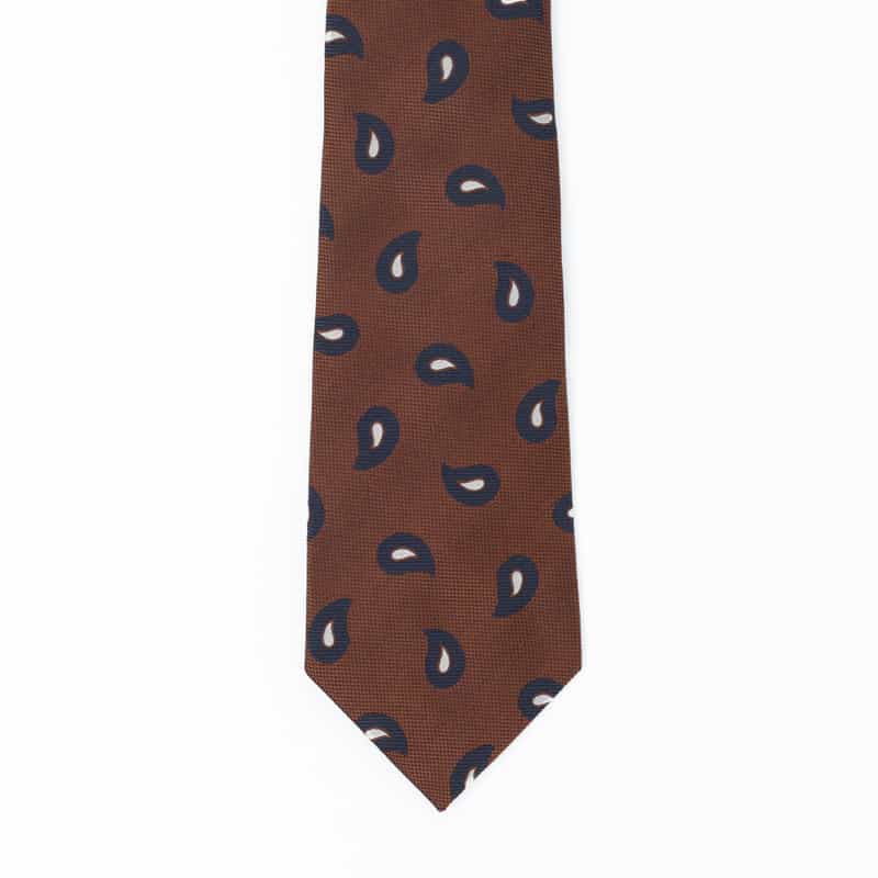 BARNEYS NEW YORK ペイズリー柄タイ ORANGE