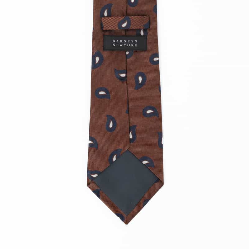 BARNEYS NEW YORK ペイズリー柄タイ ORANGE