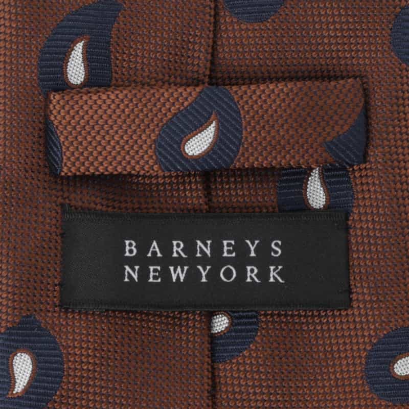 BARNEYS NEW YORK ペイズリー柄タイ ORANGE