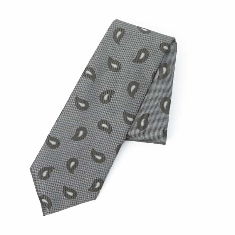 BARNEYS NEW YORK ペイズリー柄タイ GRAY