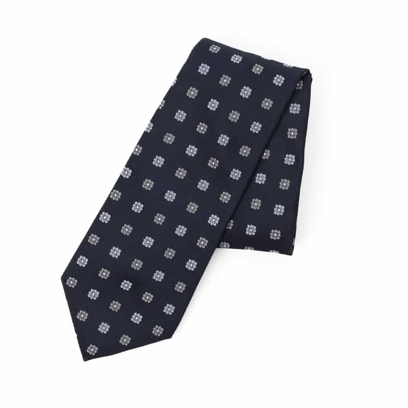 BARNEYS NEW YORK フラワー柄タイ NAVY