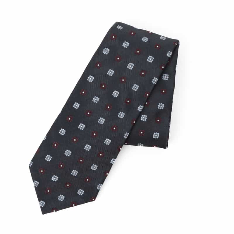 BARNEYS NEW YORK フラワー柄タイ GRAY