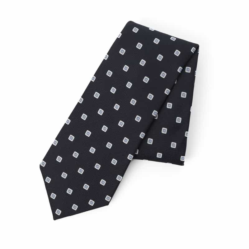 BARNEYS NEW YORK スクエア柄タイ NAVY