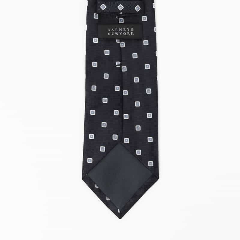 BARNEYS NEW YORK スクエア柄タイ NAVY
