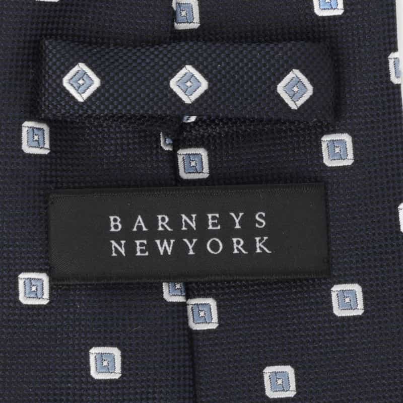 BARNEYS NEW YORK スクエア柄タイ NAVY
