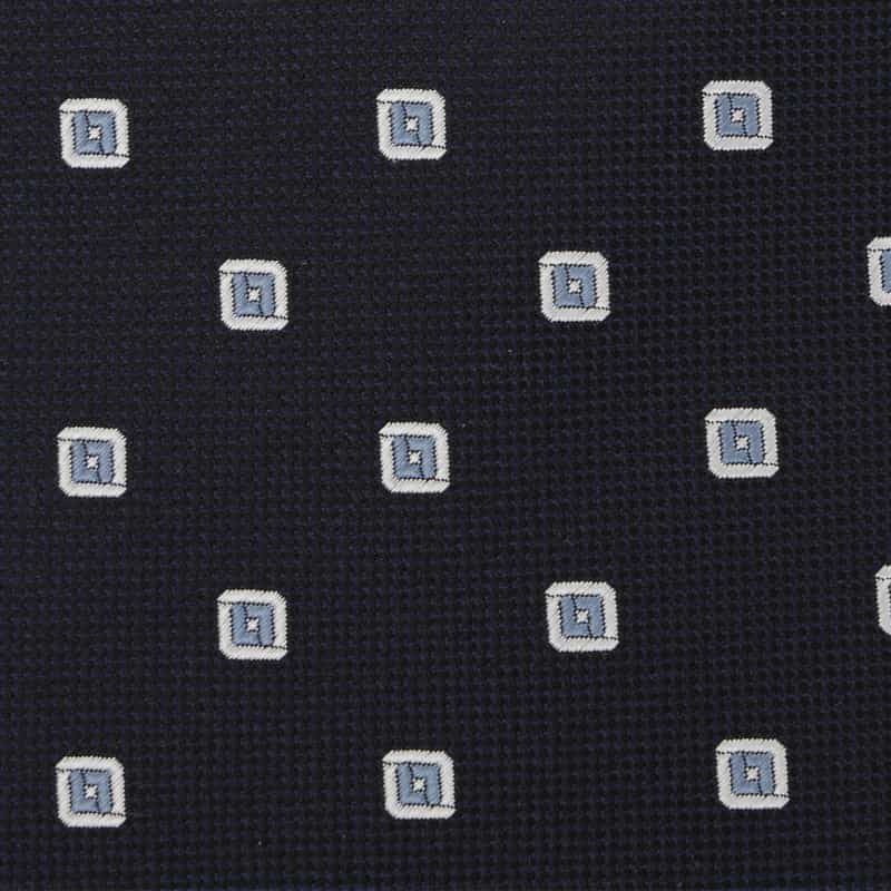 BARNEYS NEW YORK スクエア柄タイ NAVY