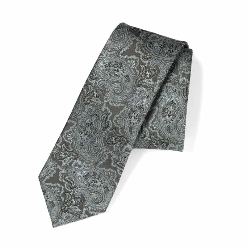 BARNEYS NEW YORK ペイズリー柄タイ GRAY