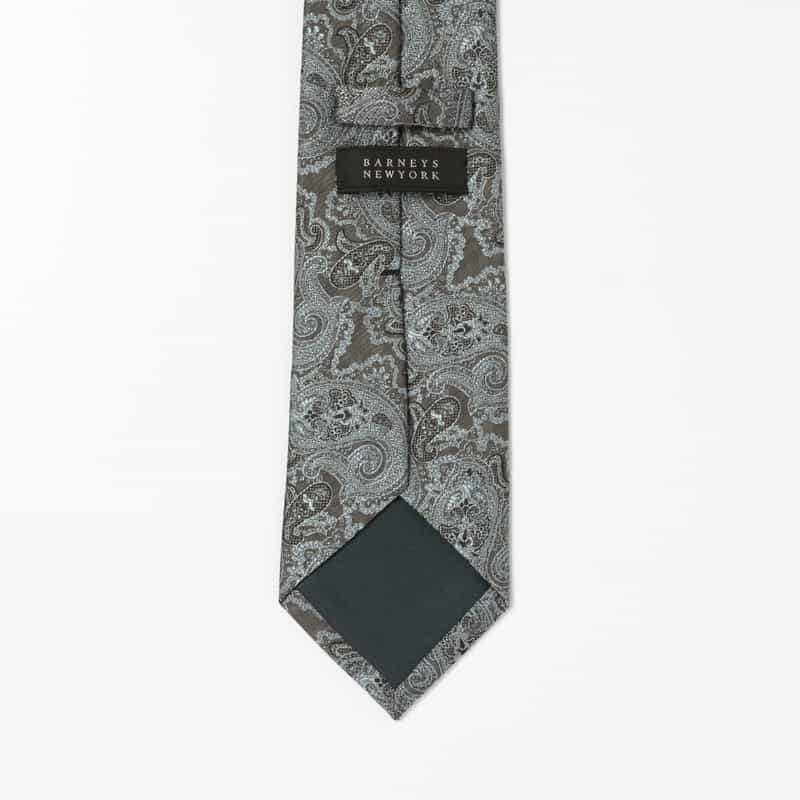 BARNEYS NEW YORK ペイズリー柄タイ GRAY