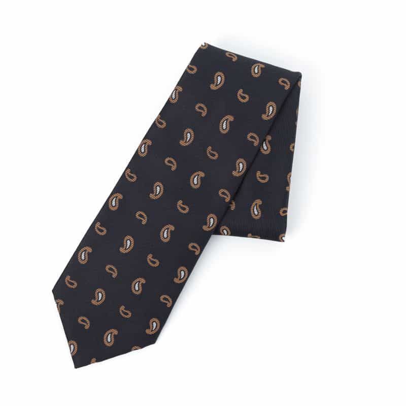 BARNEYS NEW YORK ペイズリー柄タイ NAVY