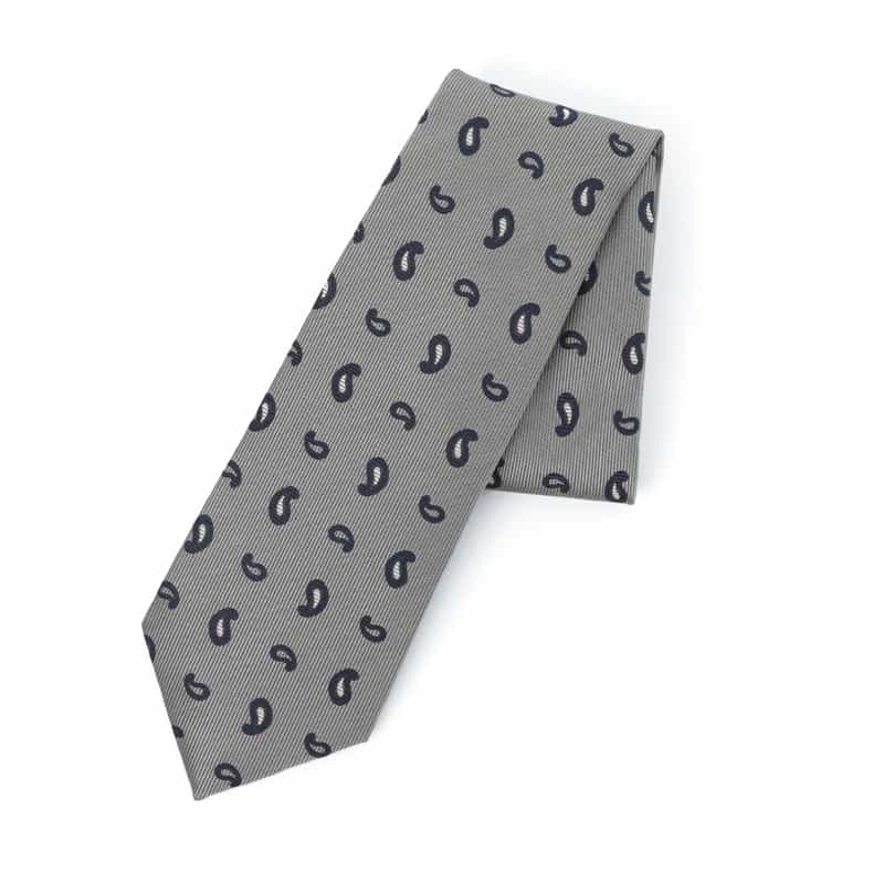 BARNEYS NEW YORK ペイズリー柄タイ GRAY