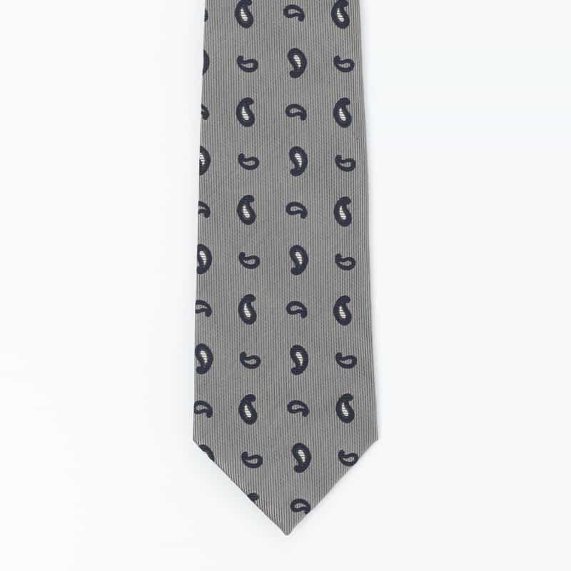 BARNEYS NEW YORK ペイズリー柄タイ GRAY