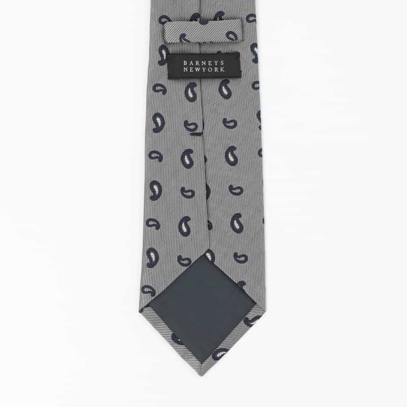 BARNEYS NEW YORK ペイズリー柄タイ GRAY