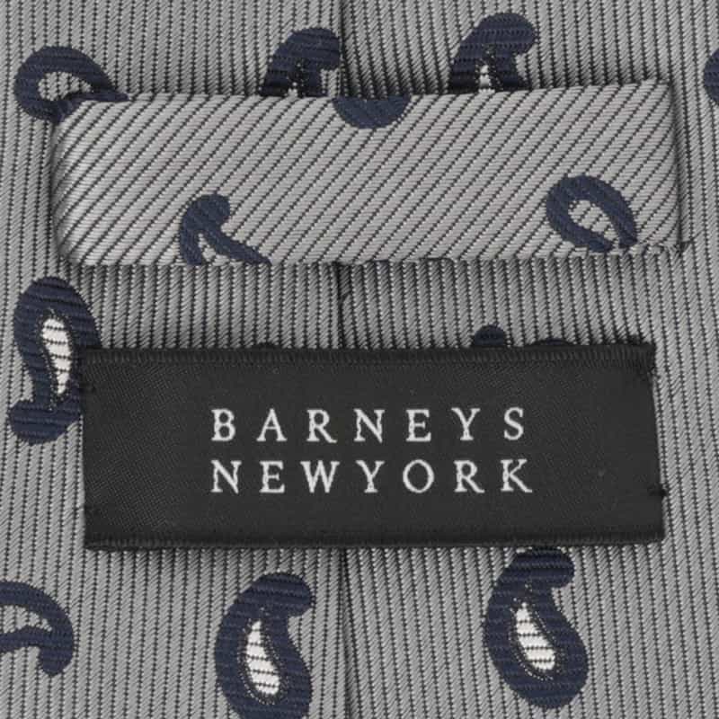 BARNEYS NEW YORK ペイズリー柄タイ GRAY