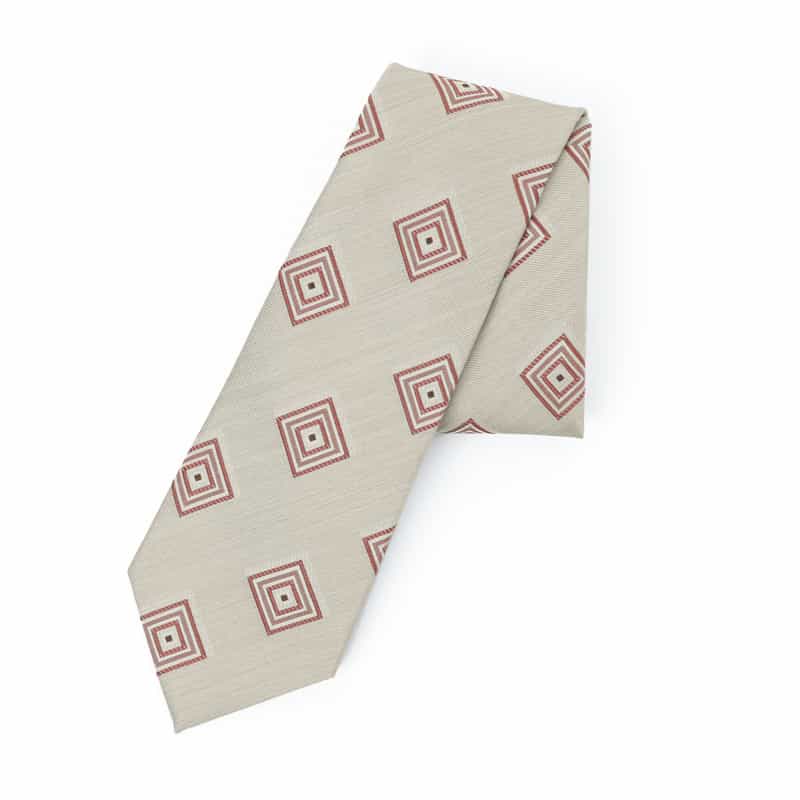 BARNEYS NEW YORK スクエア柄タイ ORANGE