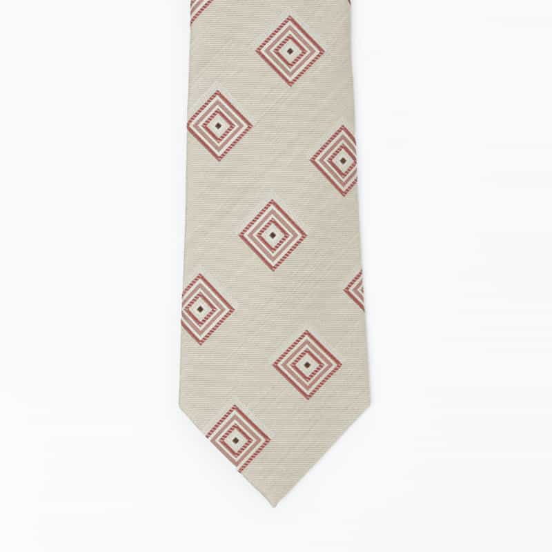 BARNEYS NEW YORK スクエア柄タイ ORANGE