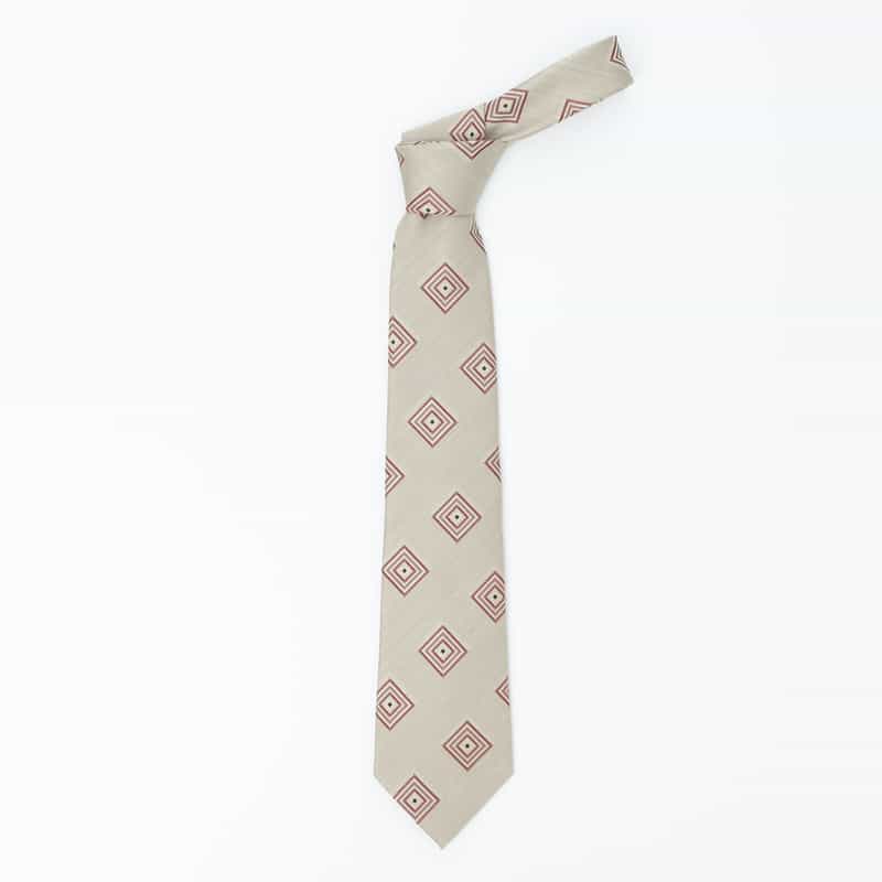 BARNEYS NEW YORK スクエア柄タイ ORANGE