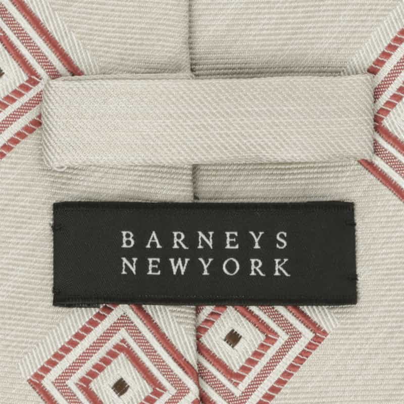 BARNEYS NEW YORK スクエア柄タイ ORANGE