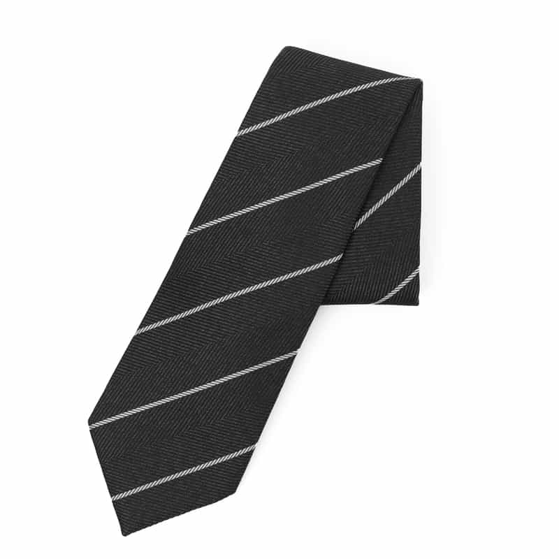 BARNEYS NEW YORK ストライプ柄タイ BLACK