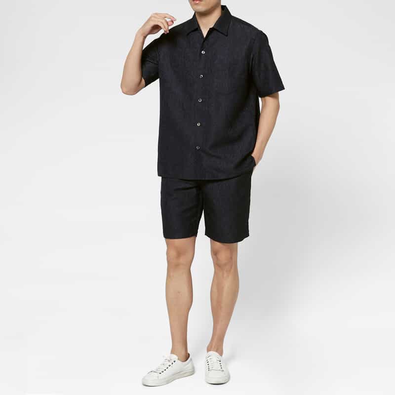 BARNEYS NEW YORK セットアップ ペイズリー柄ショーツ NAVY