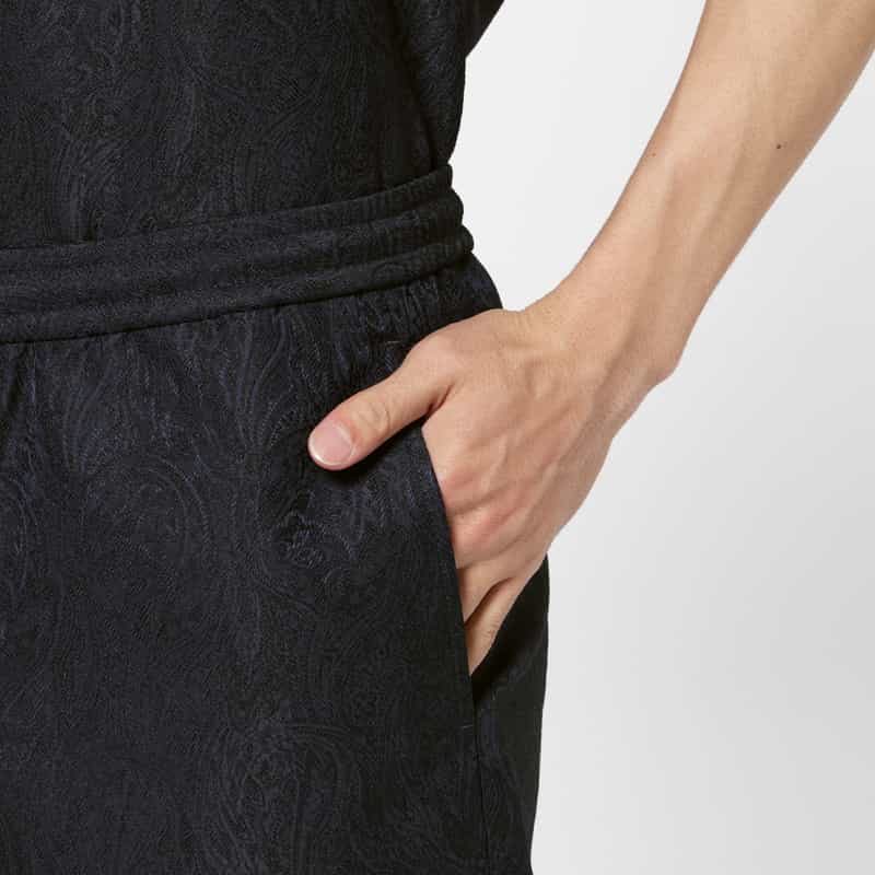 BARNEYS NEW YORK セットアップ ペイズリー柄ショーツ NAVY