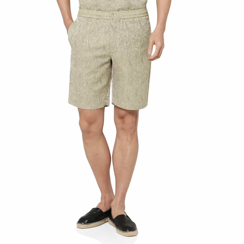 BARNEYS NEW YORK セットアップ ペイズリー柄ショーツ BROWN