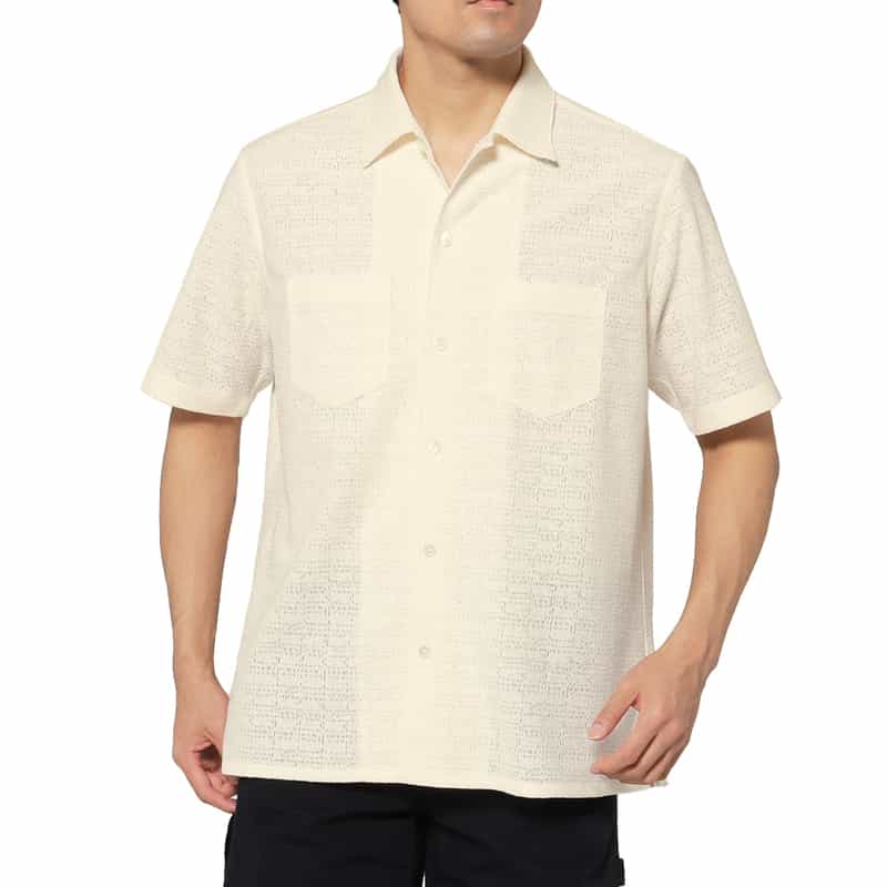 レース素材カジュアルシャツ