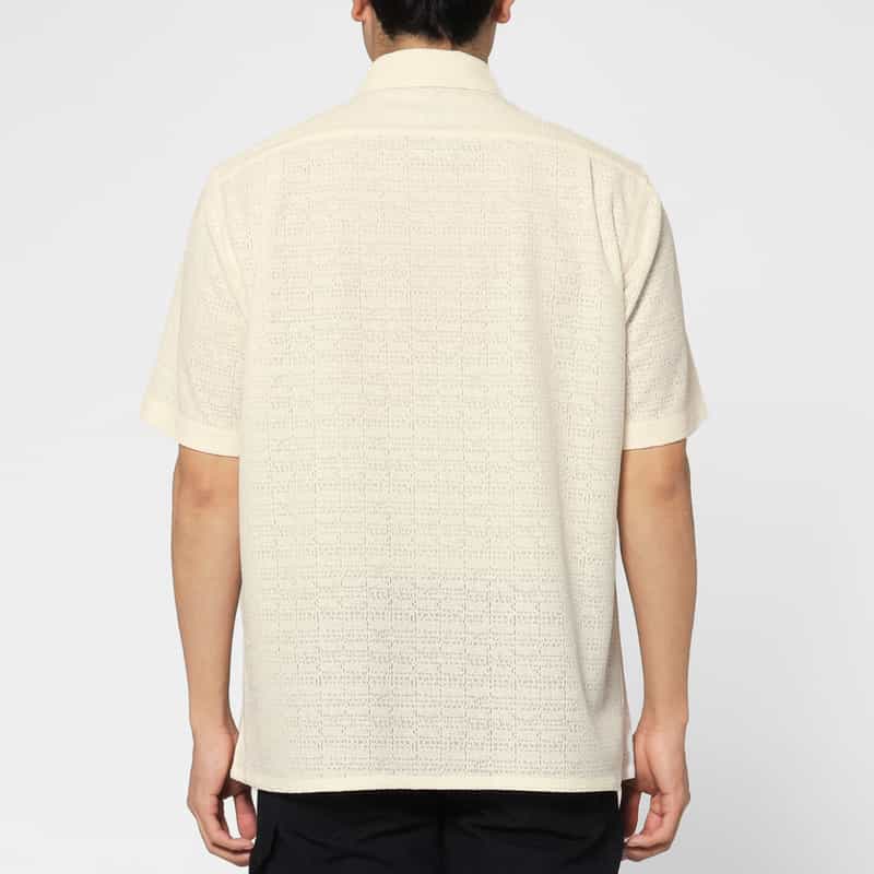 BARNEYS NEW YORK レース素材カジュアルシャツ WHITE