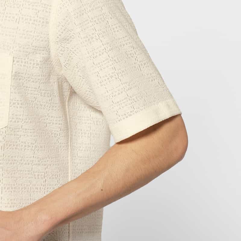 BARNEYS NEW YORK レース素材カジュアルシャツ WHITE