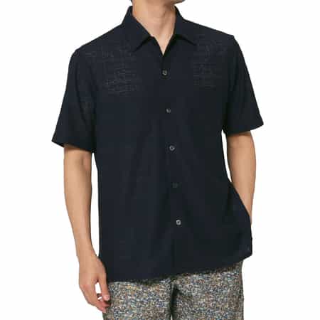 レース素材カジュアルシャツ