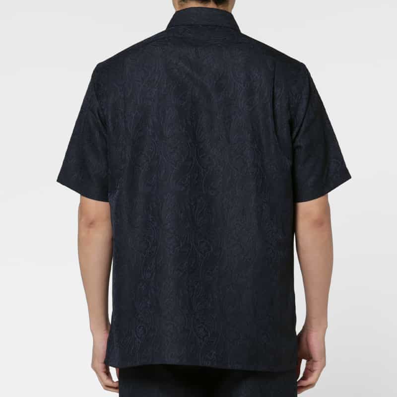 BARNEYS NEW YORK セットアップ ペイズリー柄シャツ NAVY