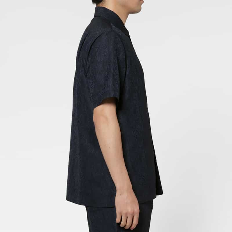 BARNEYS NEW YORK セットアップ ペイズリー柄シャツ NAVY