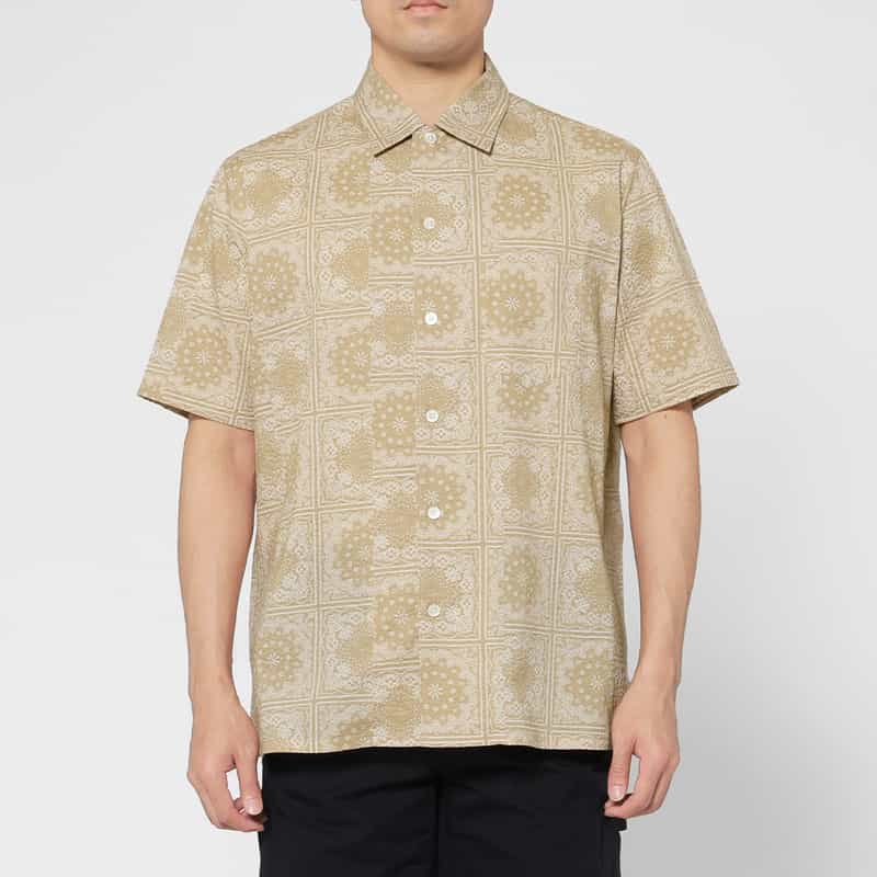 BARNEYS NEW YORK バンダナ柄カジュアルシャツ BROWN