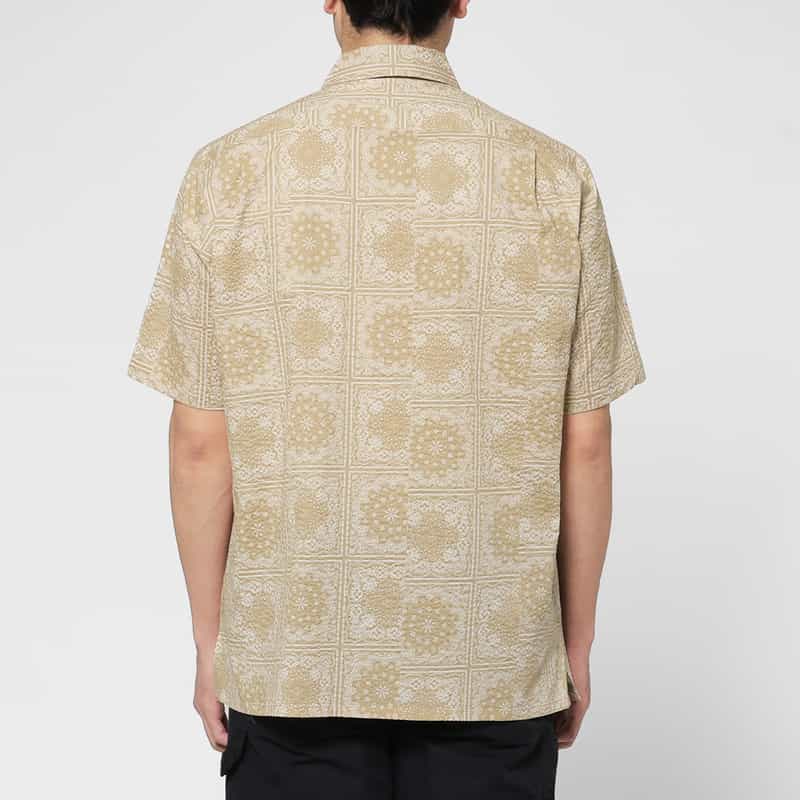 BARNEYS NEW YORK バンダナ柄カジュアルシャツ BROWN