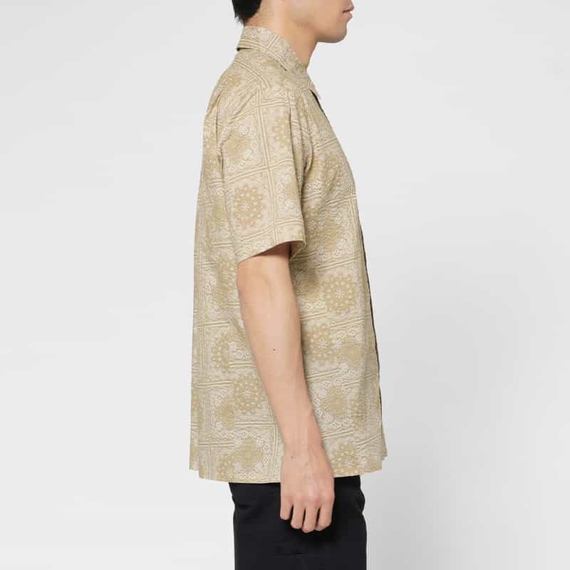 BARNEYS NEW YORK バンダナ柄カジュアルシャツ BROWN